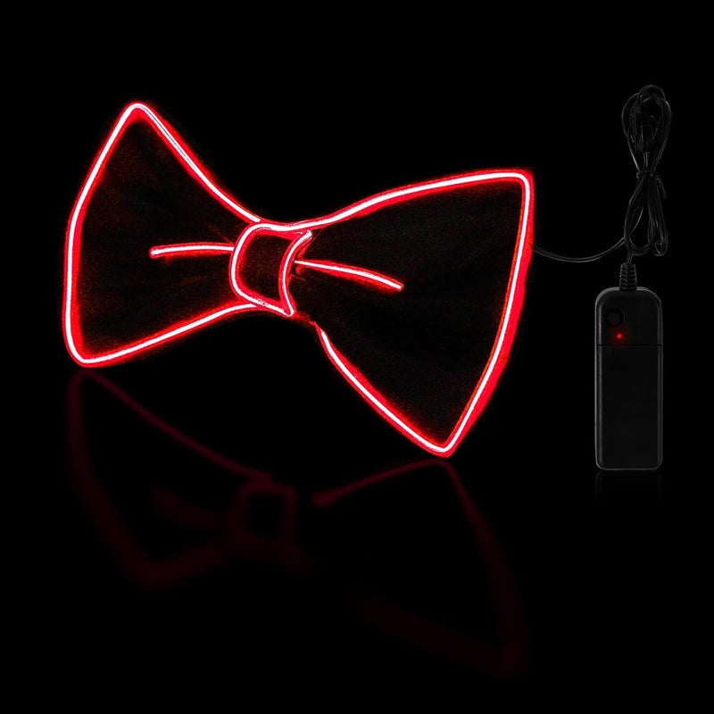 Ainiv Light Up Neckties Bowties Suspenders LED Party Supplies Glow in the Dark Adjustable for Women and Men Parties - Image 4